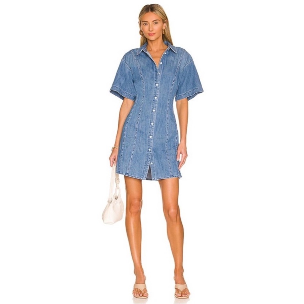 FRAME Denim Seam Detail Mini Dress